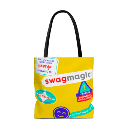 Example of a branded swag item - tote bag