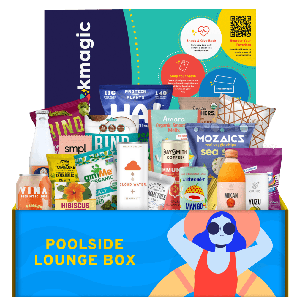 A huge SnackMagic box full of treats and snacks around a Poolside theme.